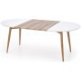 Paloma Esstisch, verstellbar 120-200 cm - Weiß Hochglanz / Eiche