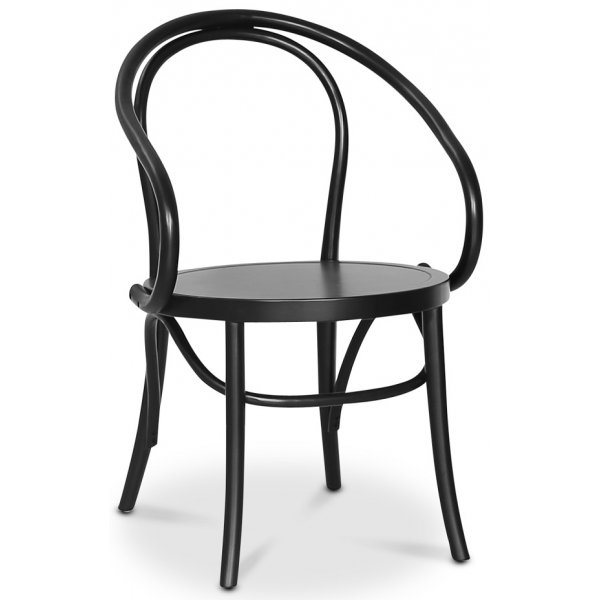 Lebensmittelgruppe Skagen; runder Esstisch 120 cm - Eiche weiß / braun gebeizt mit 4 Danderyd No.30 Stühlen Schwarz