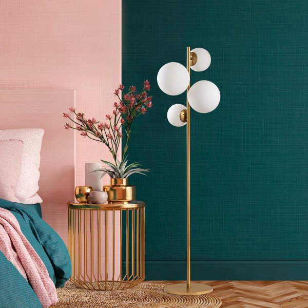 Facettierte Stehlampe 10523 - Antik/weiß
