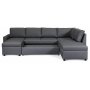 Dream Schlafsofa mit Stauraum (U-Sofa) rechts - Dunkelgrau (Stoff)