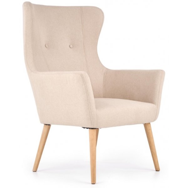 Lise Ohrensessel - Beige (Stoff) / Holz