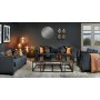 Cloude 3-Sitzer Sofa mit Nieten - schwarz (Samt)
