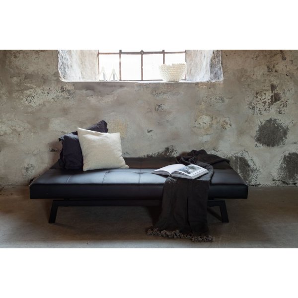 Schlafsofa - Schwarzes Kunstleder