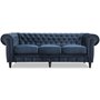 Ashford 3-Sitzer Chesterfield - blauer Samt