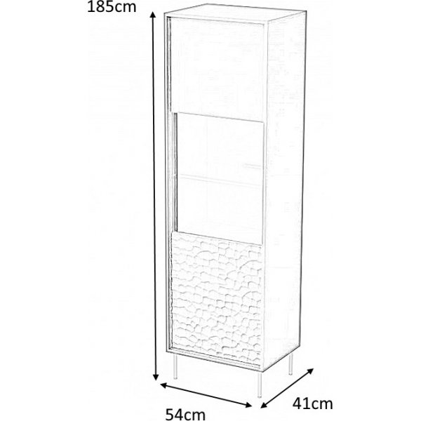 Bullet-Glasvitrine - Schwarz/Gold