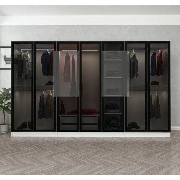 Cavolo Kleiderschrank 315 cm, Variante A - Weiß