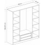Capeto Kleiderschrank 180 cm - Weiß