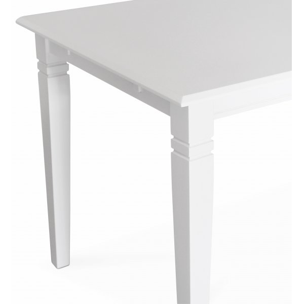 Lebensmittelgruppe Sandhamn; 180x95 cm Tisch mit 6 Crocket Esszimmerstühlen aus schwarzem PU + 6.00 x Serviettenringe