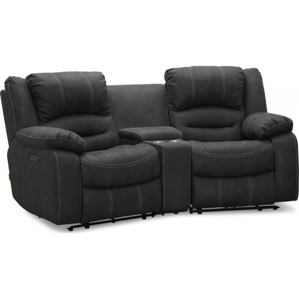 Kensington elektrisches 2-Sitzer-Sofa mit verstellbarer Kopfstütze - Grau