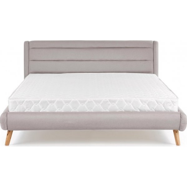 Bettgestell Bernard 140x200 cm aus grauem Stoff