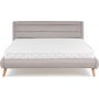 Bettgestell Bernard 140x200 cm aus grauem Stoff