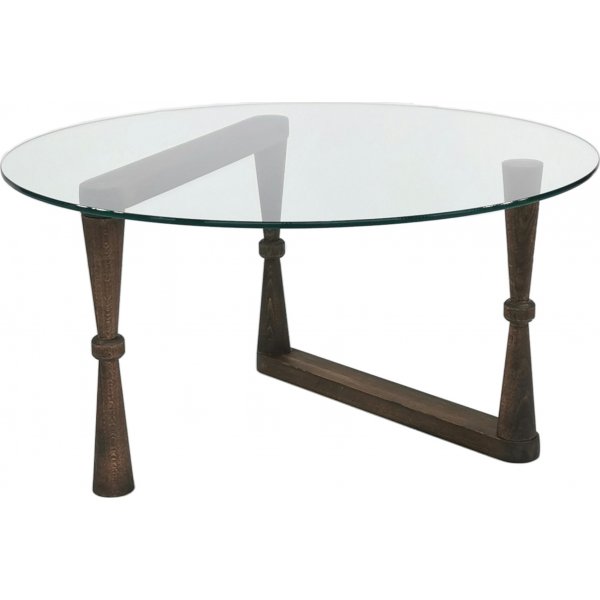 Yuvarlak Couchtisch Ø80 cm - Nussbaum