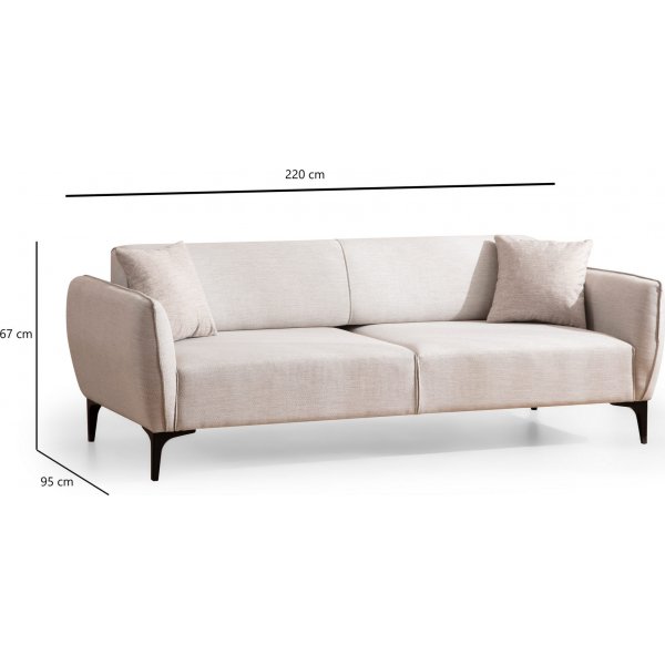 Belissimo 3-Sitzer-Sofa - Weiß