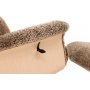 Schaffellsessel mit Fußhocker - Braun / Eiche - Ulla