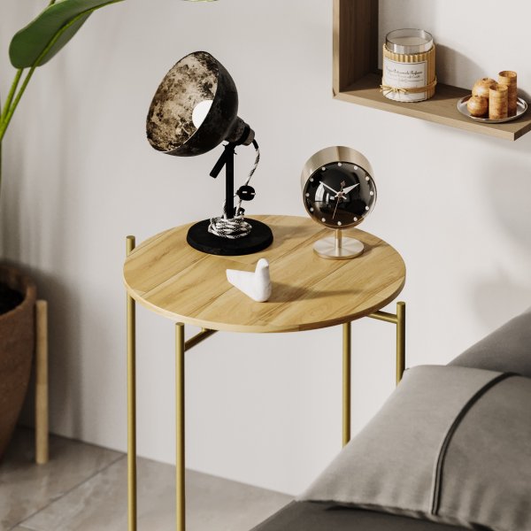 Vela 4 Beistelltische - Gold/Beige