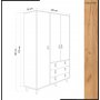 Musso Kleiderschrank 120x52x187 cm - Eiche/Weiß