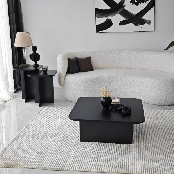 Blues Couchtisch-Set 40/40/80 x 40/40/80 cm - Schwarz