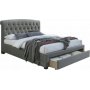 Hewie Bett mit Stauraum - Grau/Walnuss