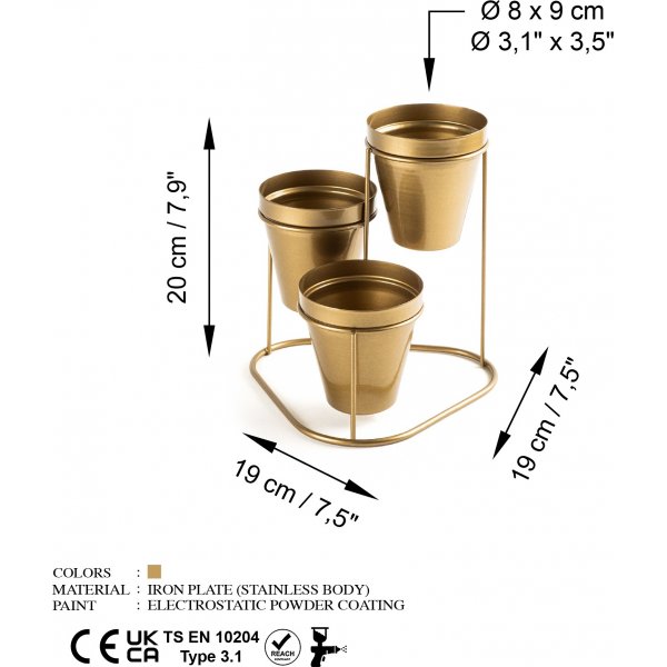 Plato 14 Töpfe - Gold
