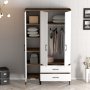 Kumsal Kleiderschrank 9 Walnuss/Weiß