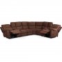 Relaxsofa Deluxe - 6-Sitzer (elektrisch) in braunem Mikrofaserstoff