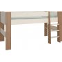 Für Kinder-Hochbett 90 x 200 cm - Weiß/Grau/Braun