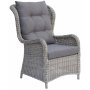 Pigeon Outdoor-Möbel-Set: 2 Sessel mit Fußhocker und Tisch - Graues Kunststoff-Rattan