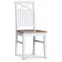 Dalarös Essgruppe 180 cm Tisch weiß/ Eiche + 6 Dalarös Kreuz Essstühle
