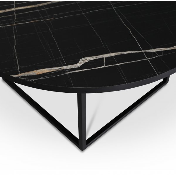 Sintorp runder Esstisch Ø115 cm - Schwarzer Marmor (Exklusives Laminat)
