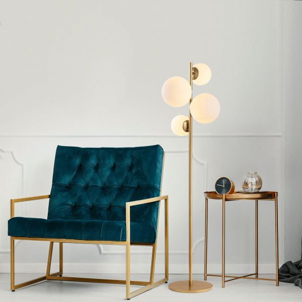 Facettierte Stehlampe 10523 - Antik/weiß