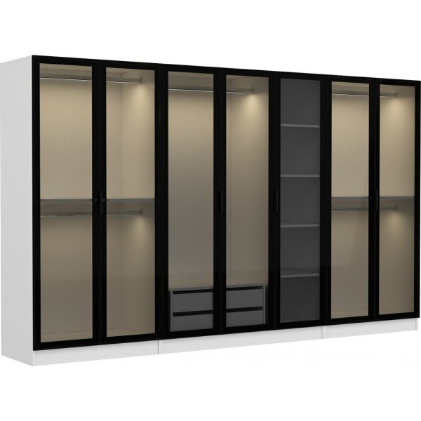 Cavolo Kleiderschrank 315 cm, Variante A - Weiß
