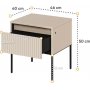 Trend-Nachttisch - Beige/Schwarz