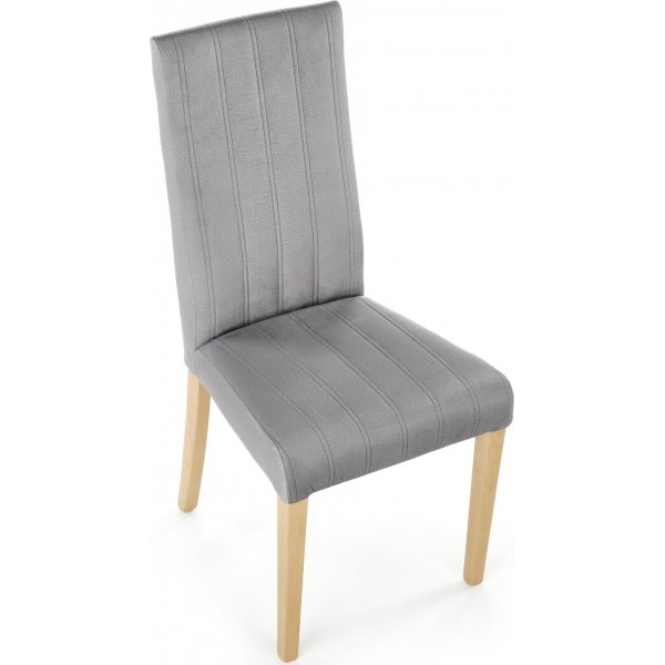Stuhl Heather - Grauer Samt & Holz