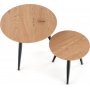Runder Couchtisch Ø40/59 cm - Eiche/schwarz