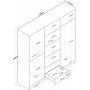 Baden Kleiderschrank 11 - Nussbaum/weiß