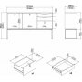Stubble-Sideboard mit 3 Türen und 2 Schubladen - Schwarz/Eiche