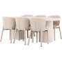 Esstisch Narvik mit 6 Astoria-Stühlen - Beige
