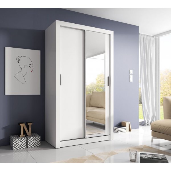 Mervyn Garderobe mit Schiebetüren und Stauraum D120 cm - weiß
