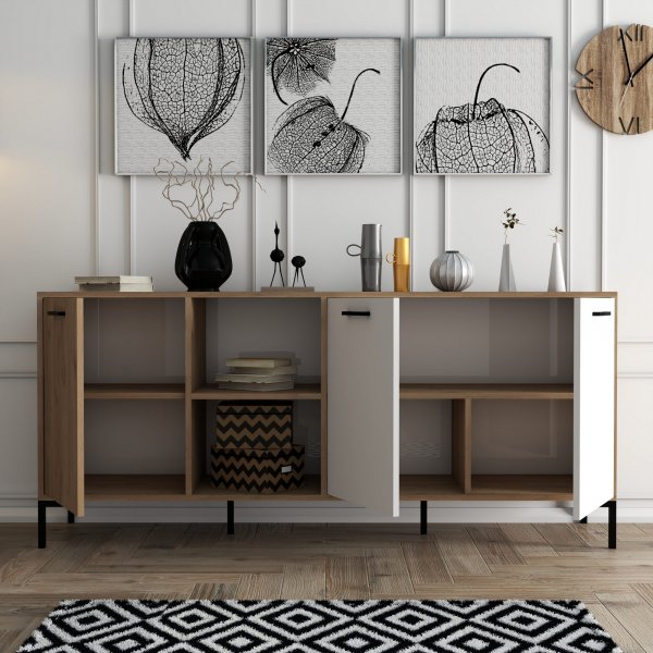 Aurora Sideboard - Eiche/weiß