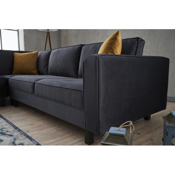 Ecksofa Anthrazit Samt