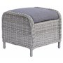Pigeon Outdoor-Möbel-Set: 2 Sessel mit Fußhocker und Tisch - Graues Kunststoff-Rattan
