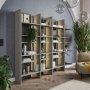 Tiefes Regal mit LED-Beleuchtung links - Grau