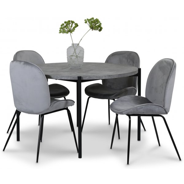 Runder Esstisch Shanghai Ø120 cm - Zementimitation