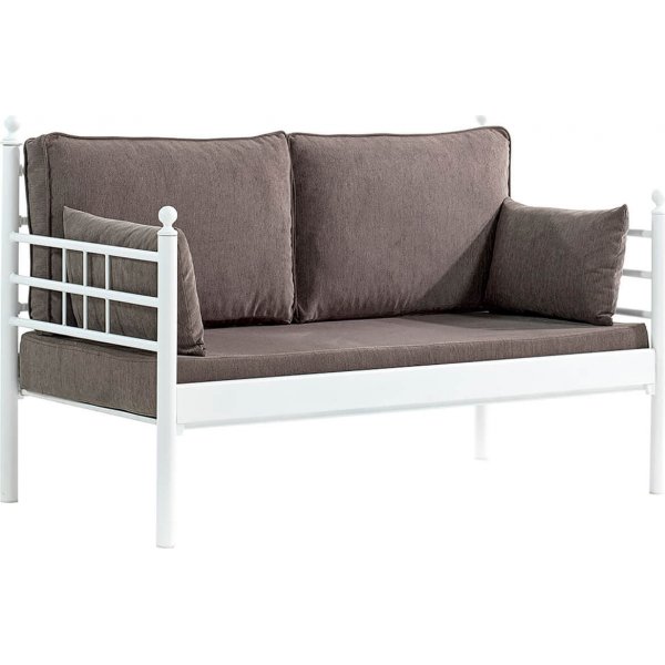 Manyas 2-Sitzer Outdoor-Sofa - Weiß/Braun