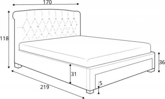Hewie Bett mit Stauraum - Grau/Walnuss