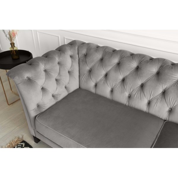 Sofa Chesterfield 3-Sitzer grau - Henry
