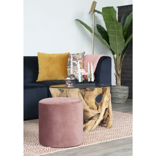 Grand Canyon Couchtisch 60 x 60 cm - Teak/Glas