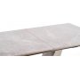 Valentino Esstisch 160-220 x 90 cm - Grauer Marmor/Hellgrau/Gold