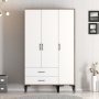 Kumsal Kleiderschrank 9 Walnuss/Weiß