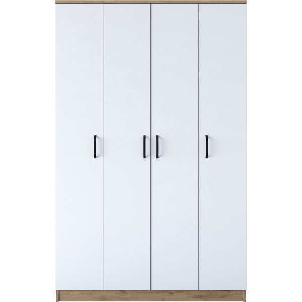Baden Kleiderschrank 16 - Nussbaum/weiß